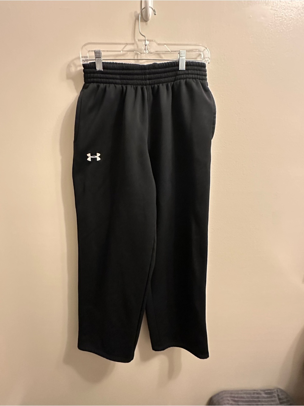 #432 Under Armour Black Joggers with White Logo